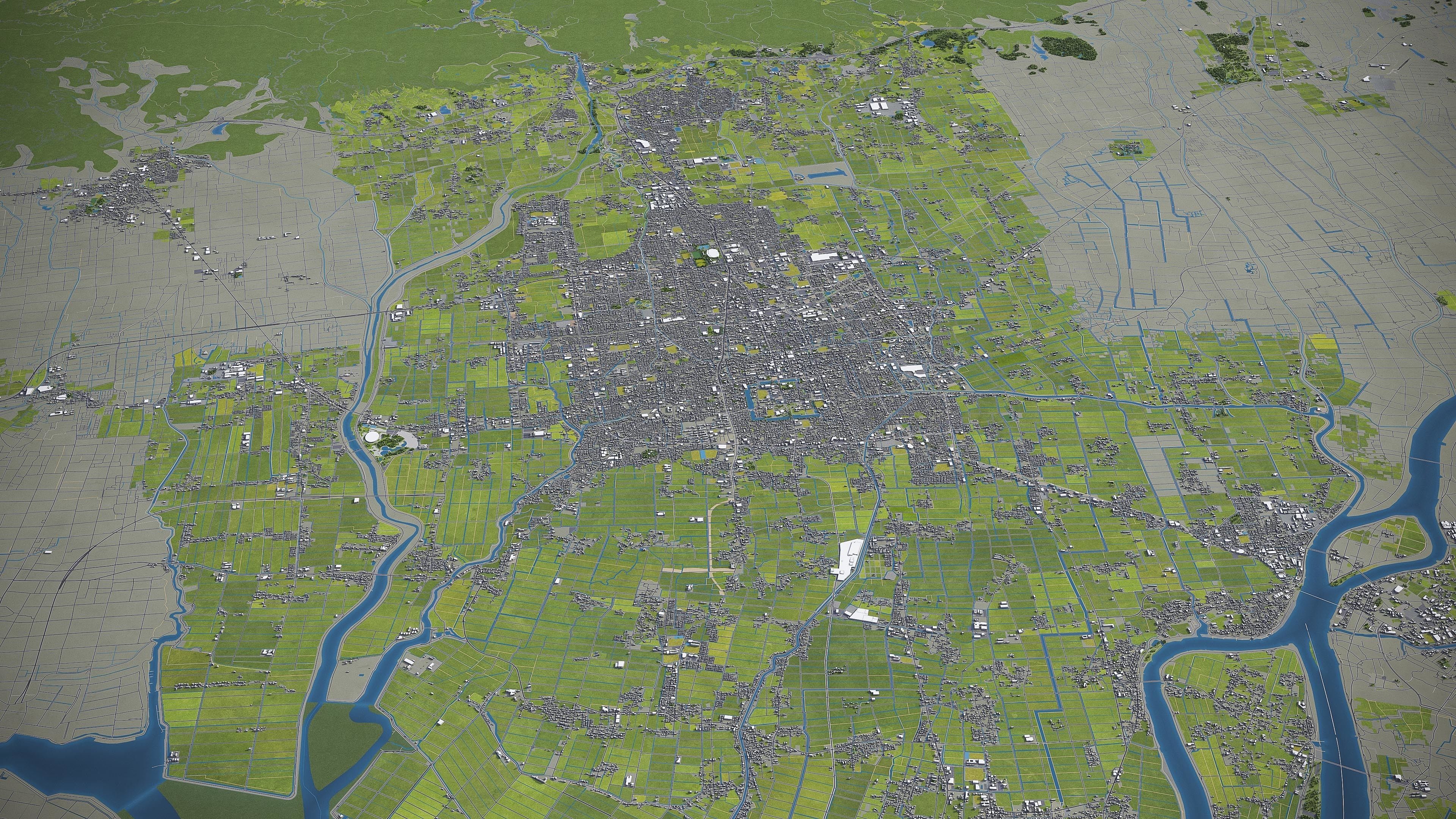 Saga - city  Low-poly 3D model_7