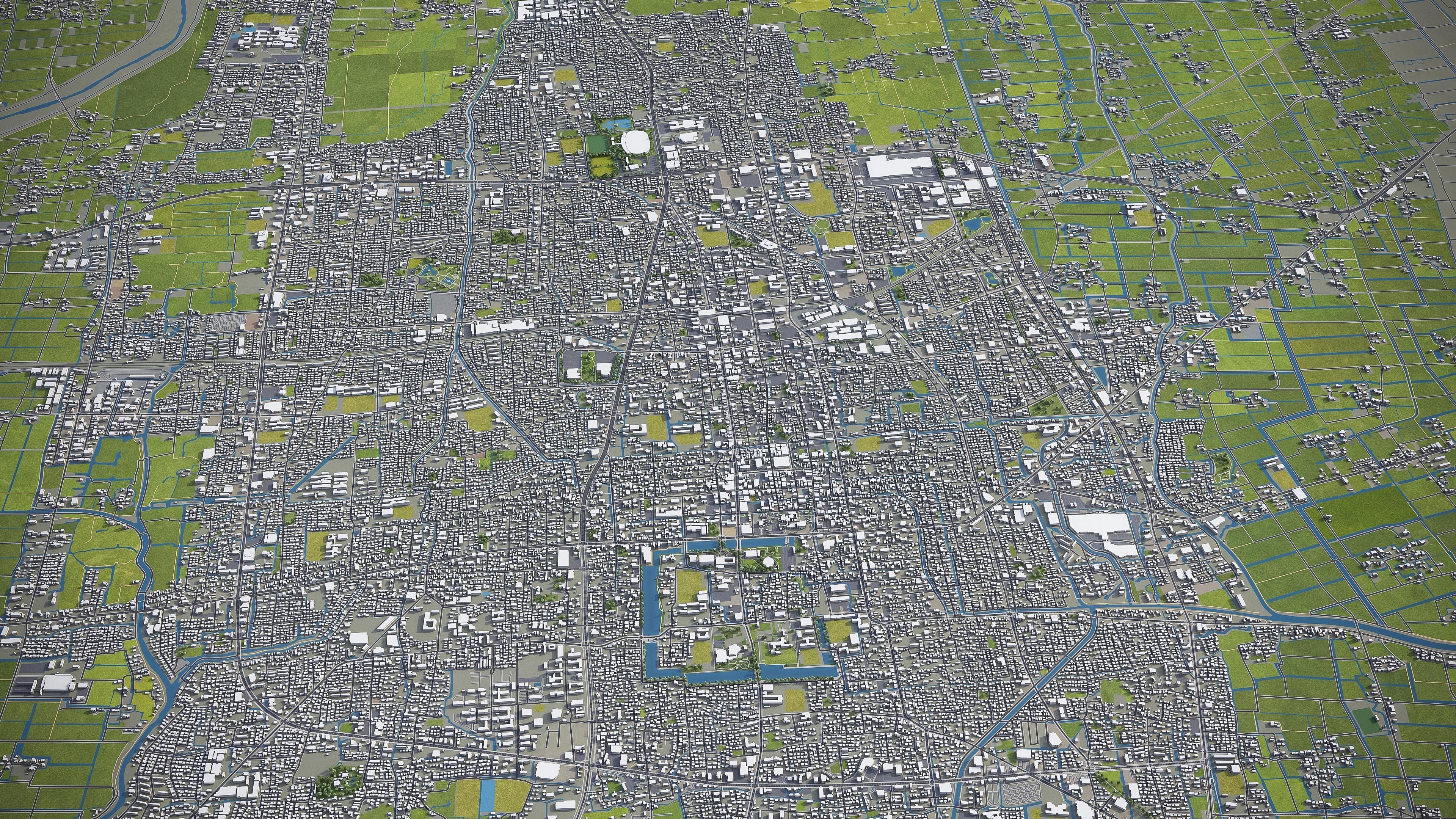 Saga - city  Low-poly 3D model_4