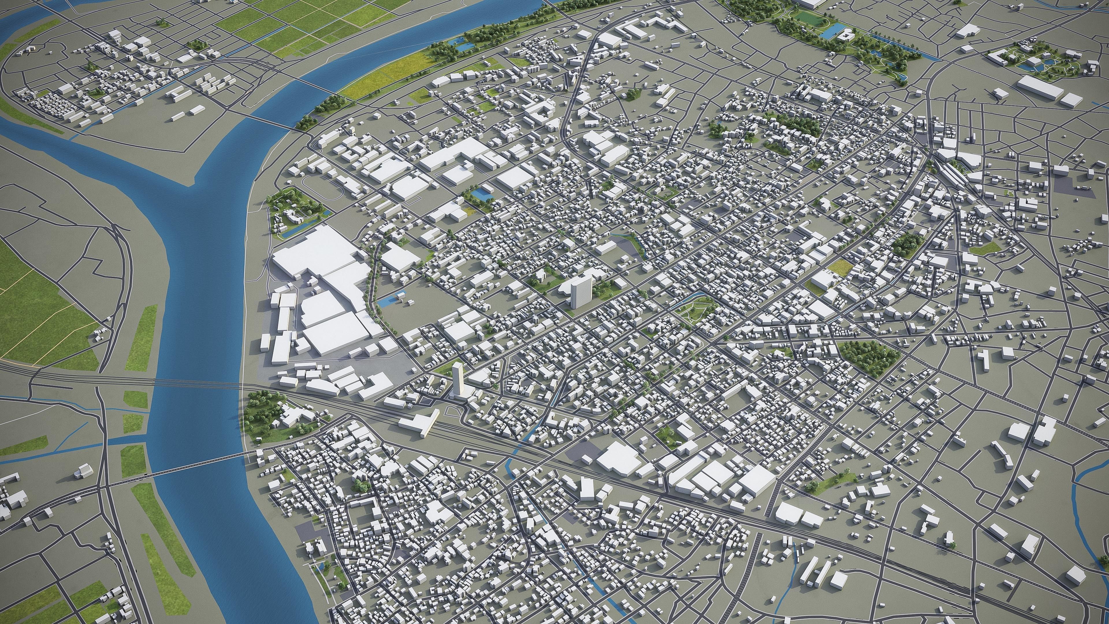 Kurume Low-poly 3D model_3