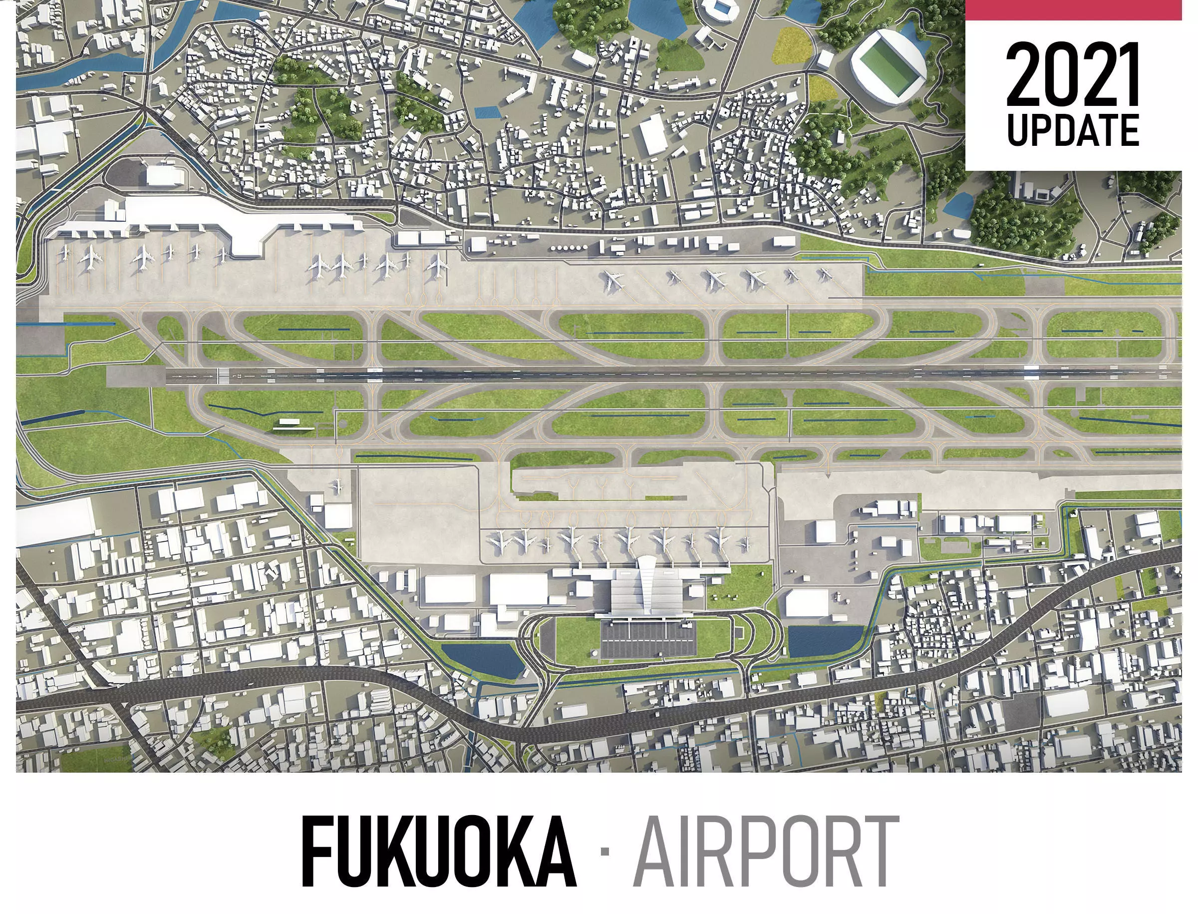 Fukuoka Airport Low-poly 3D model