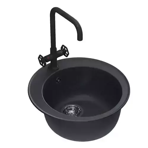 kitchen sink with faucet