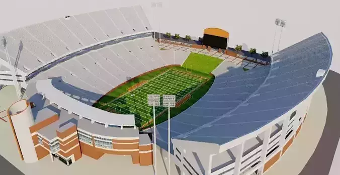 Clemson Memorial Stadium - USA 3D model Clemson Memorial Stadium - USA 3D model