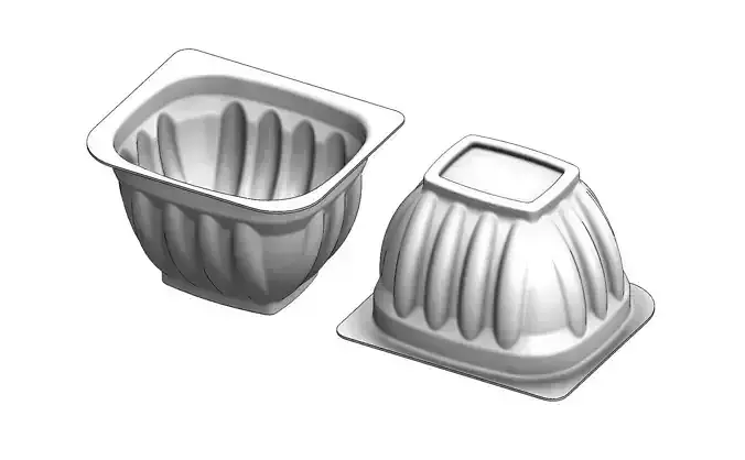 Yogurt and custard cup 3D print model