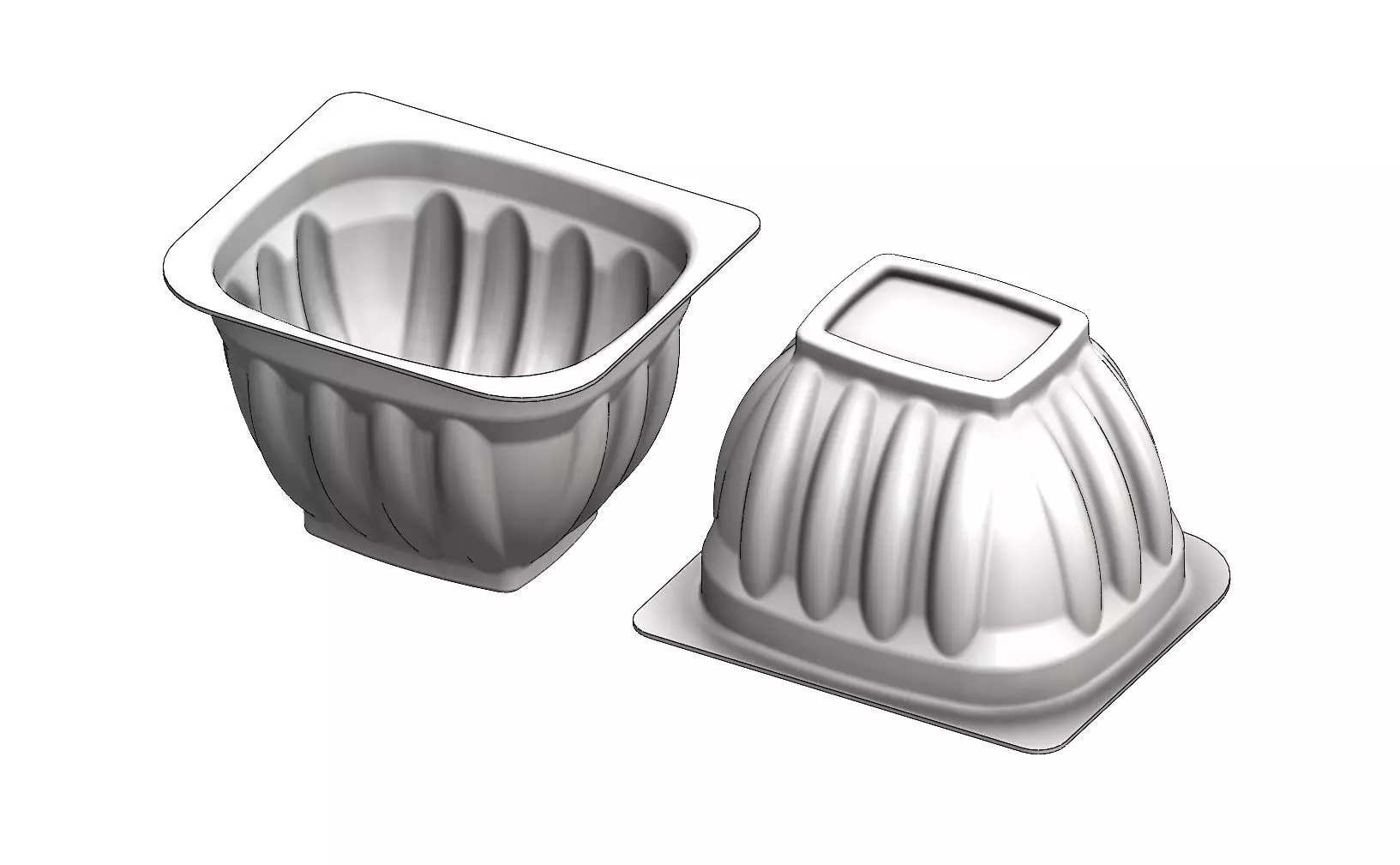 Yogurt and custard cup 3D print model_0