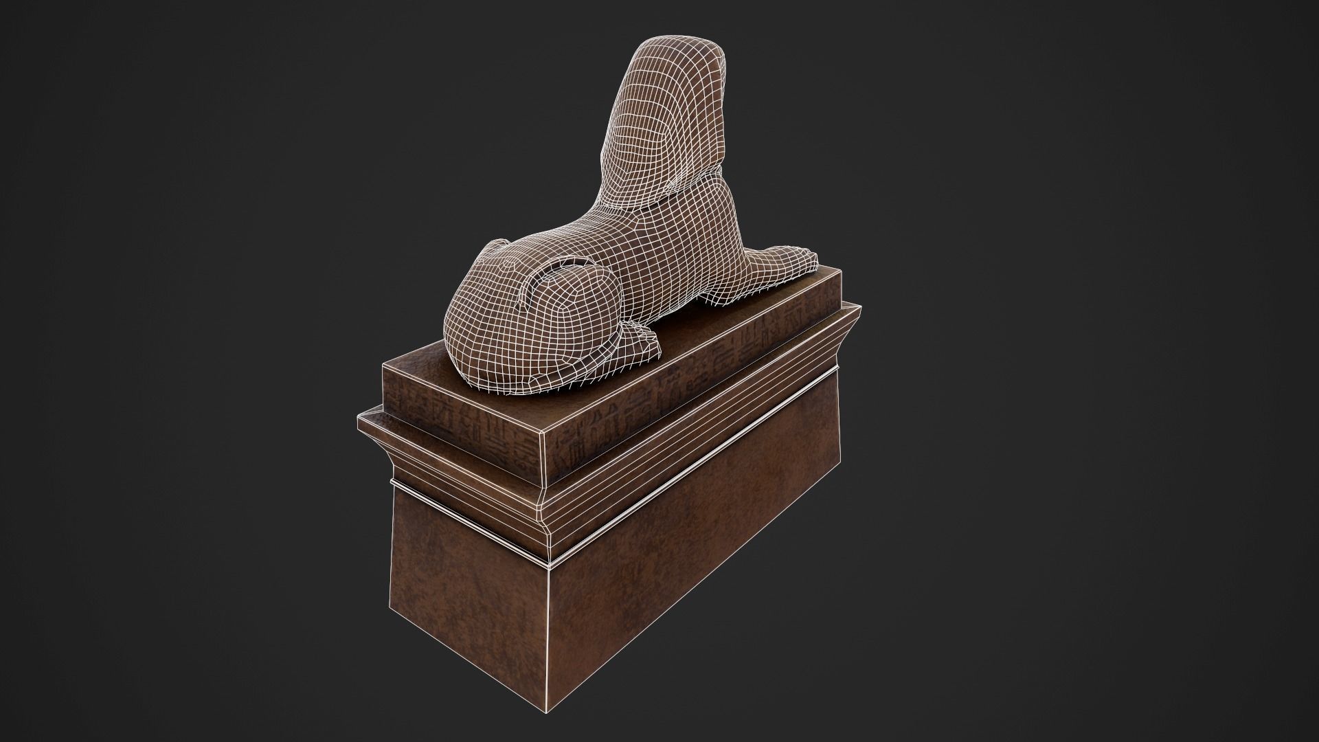 Sphinx egyptian statue Low-poly 3D model_7