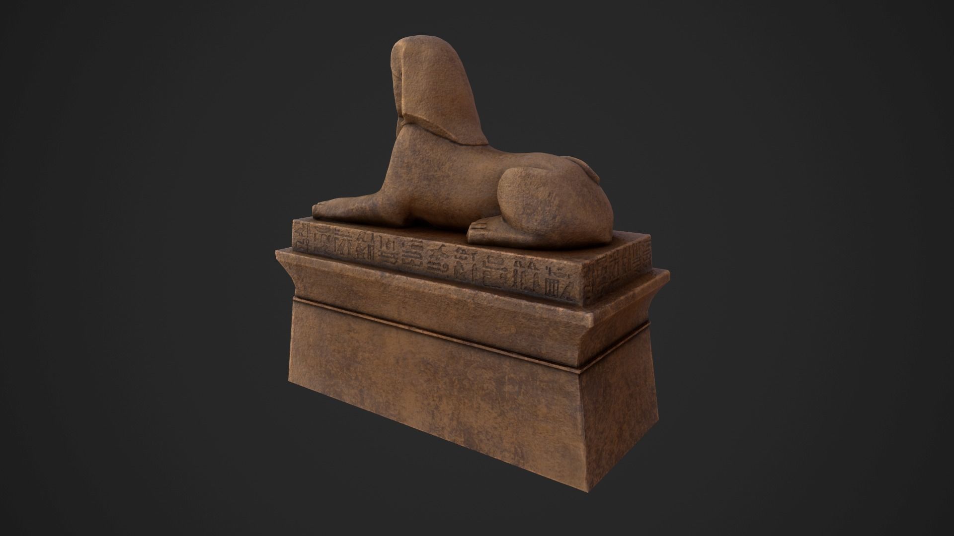 Sphinx egyptian statue Low-poly 3D model_5