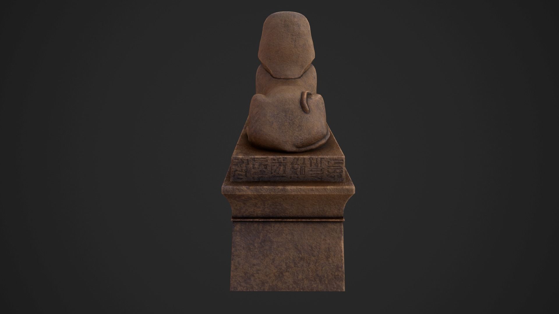 Sphinx egyptian statue Low-poly 3D model_4