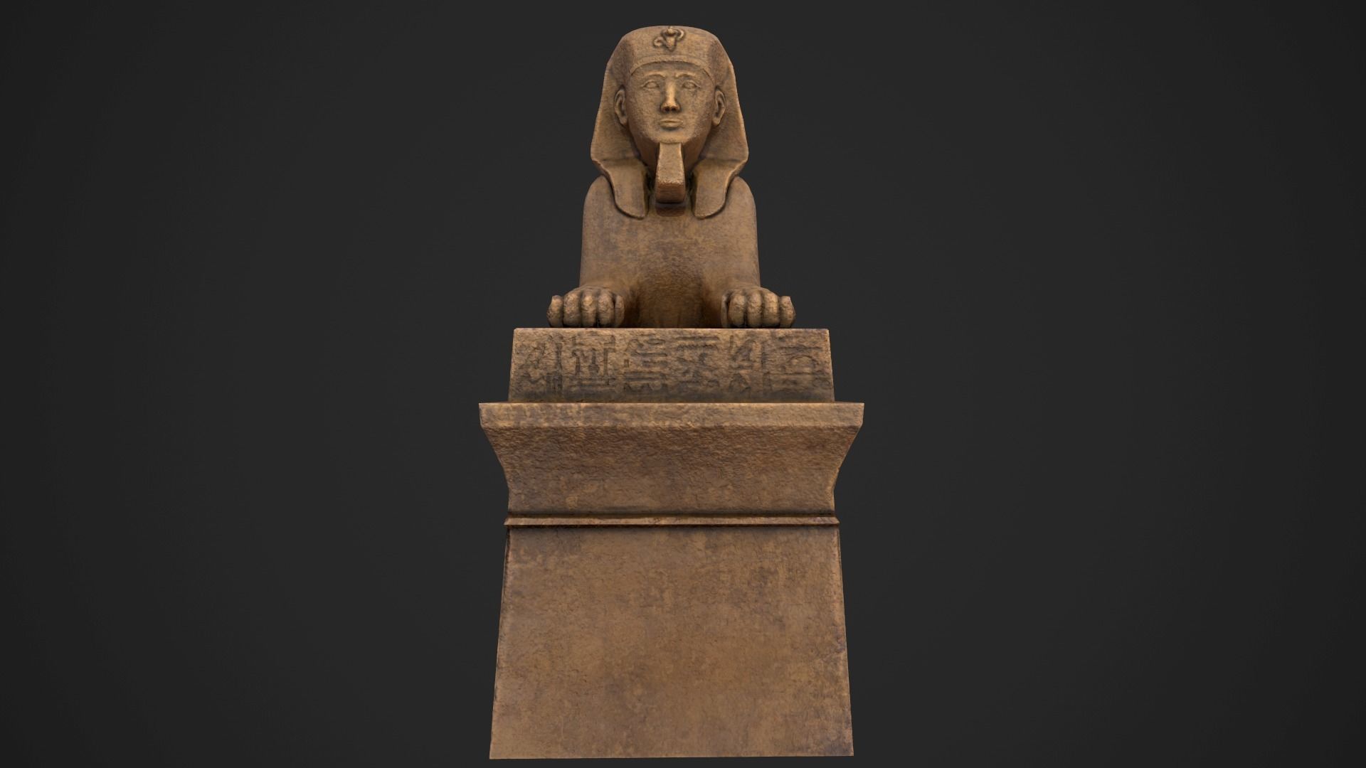 Sphinx egyptian statue Low-poly 3D model_1