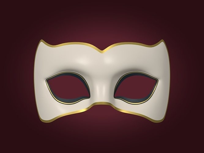 Mardi Gras Woman Mask Low-poly 3D model