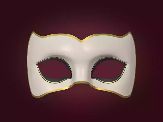 Mardi Gras Woman Mask Low-poly 3D model