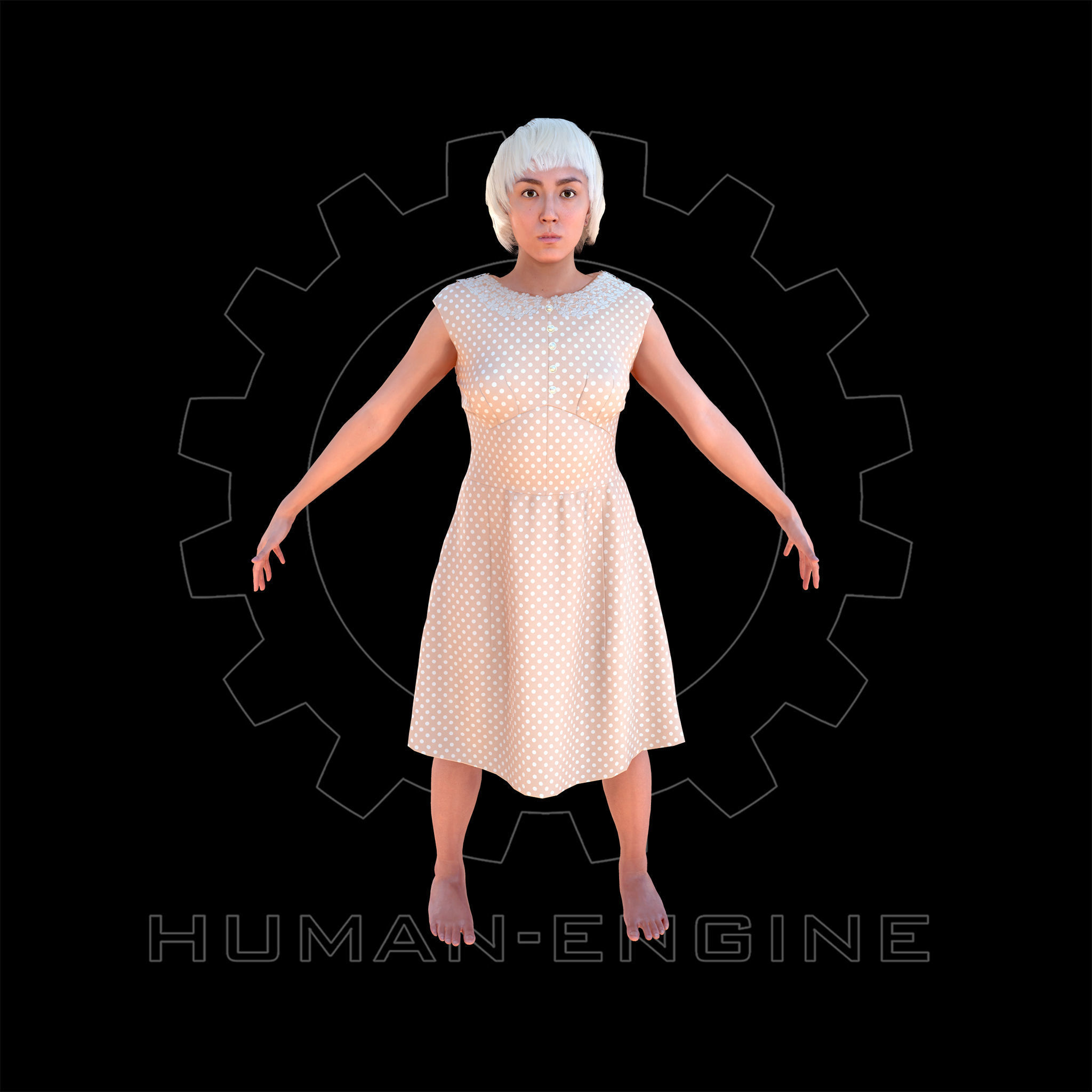 Female Scan - Cathy Low-poly 3D model_1