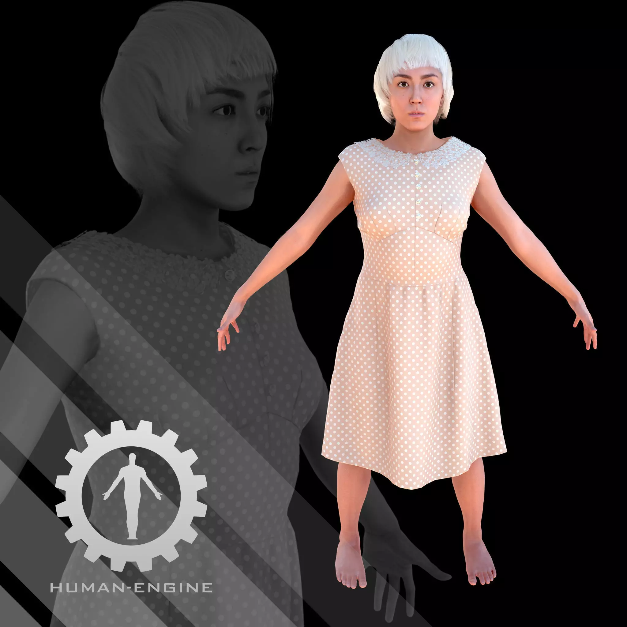 Female Scan - Cathy Low-poly 3D model_0