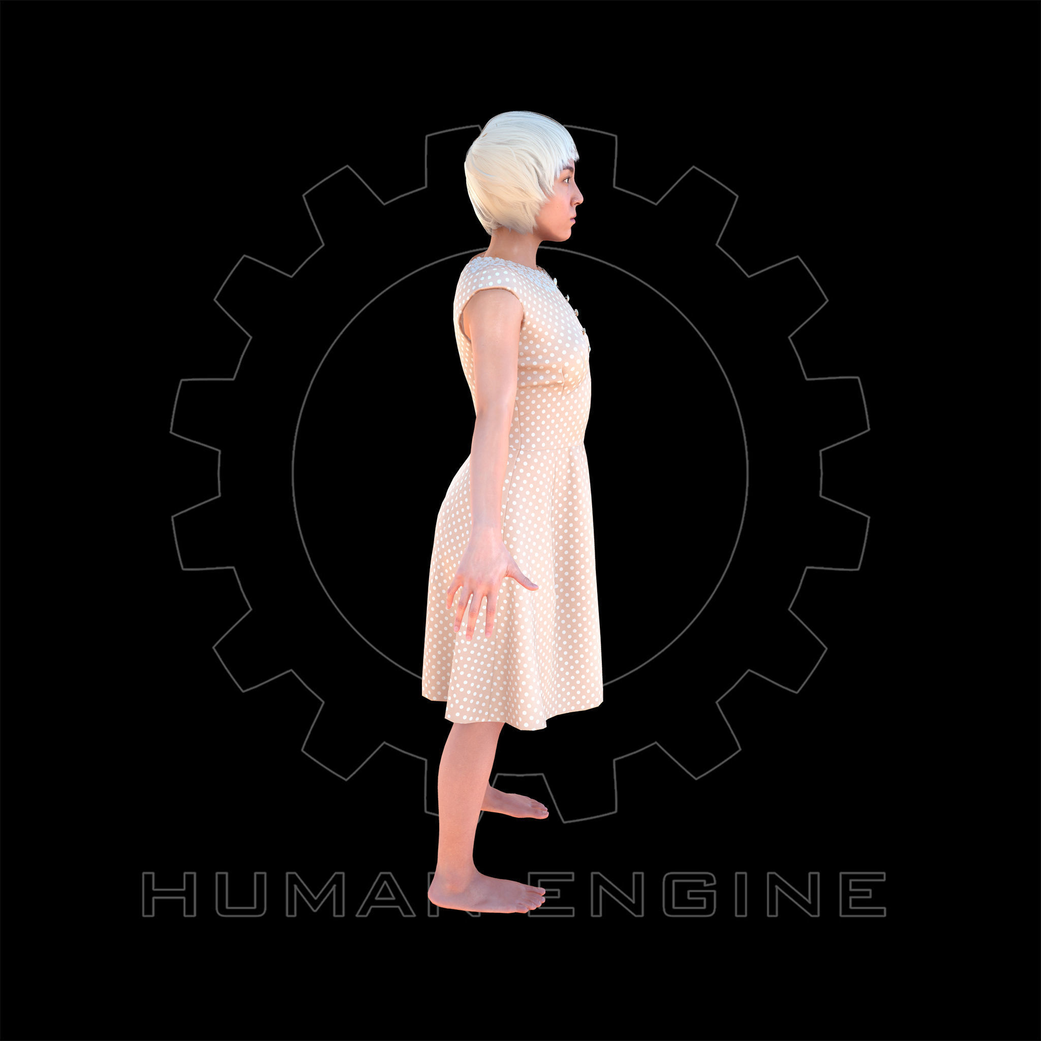 Female Scan - Cathy Low-poly 3D model_3