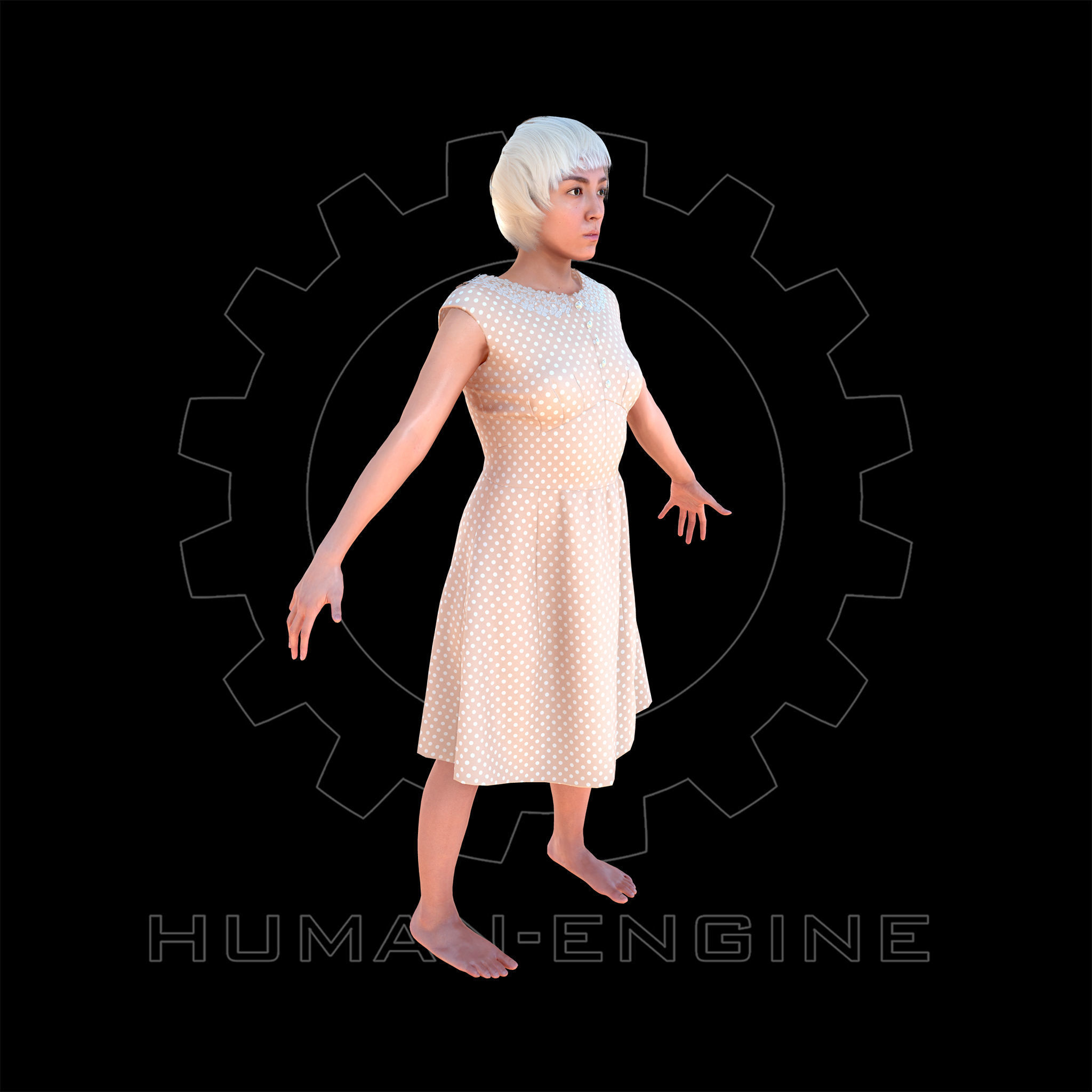 Female Scan - Cathy Low-poly 3D model_2