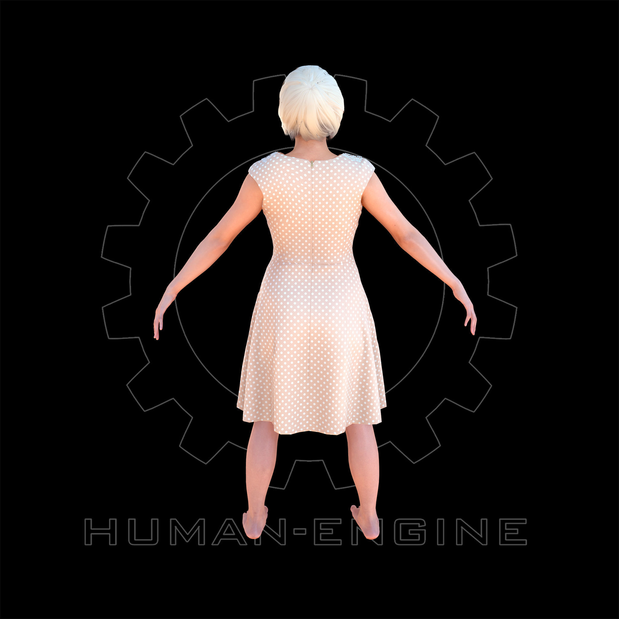 Female Scan - Cathy Low-poly 3D model_4