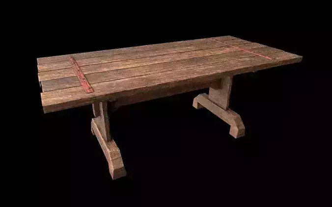 Medieval Table - PBR Game Ready Low-poly 3D model