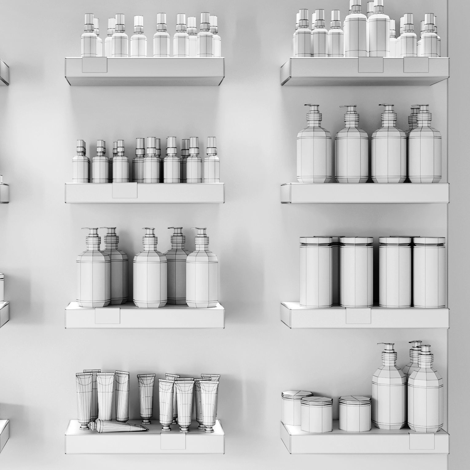 Cosmetics set Low-poly 3D model_5