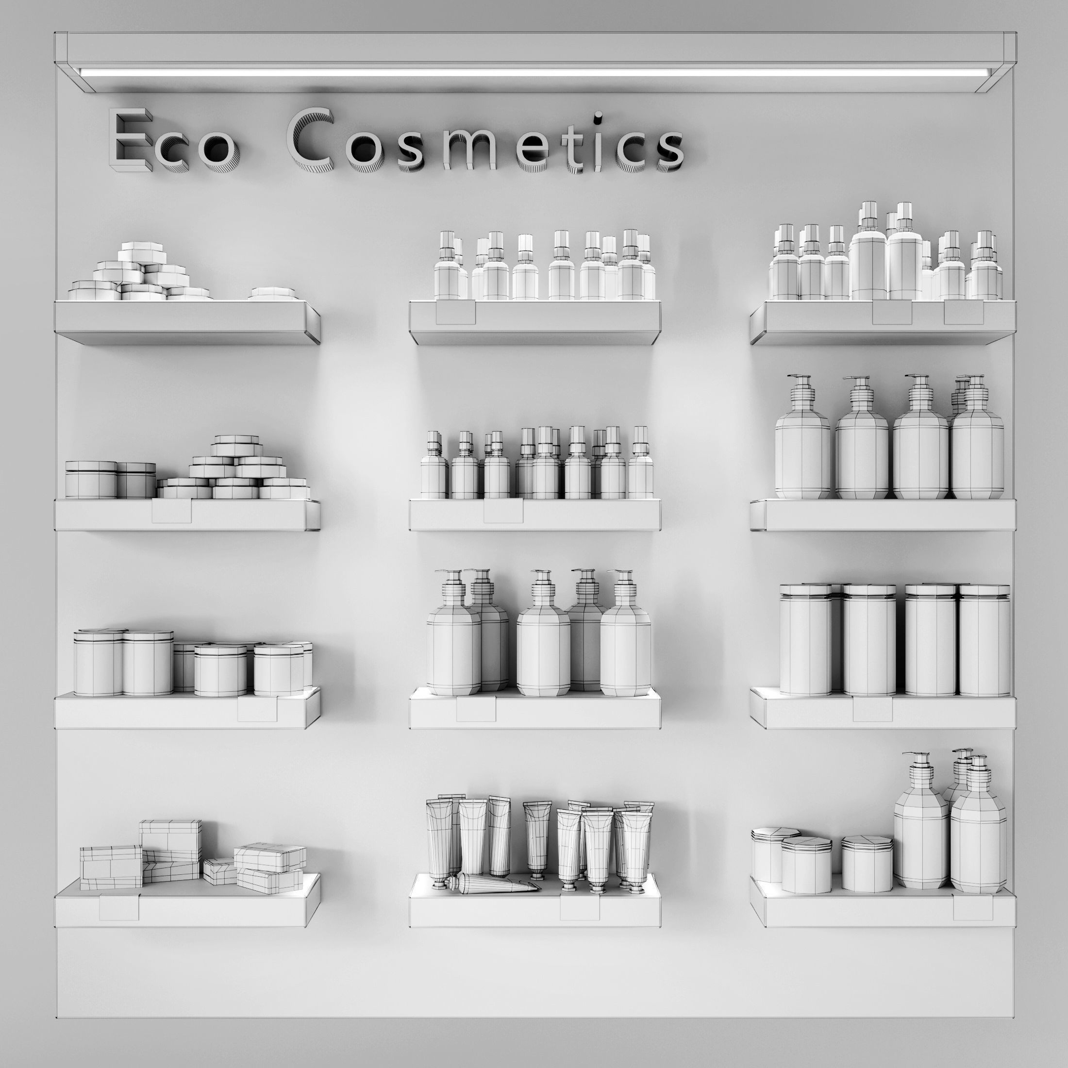 Cosmetics set Low-poly 3D model_3