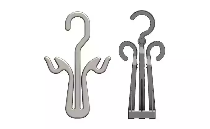 Plastic hook hangers for packaging 3D print model