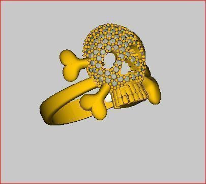 Skull - Ring 3D print model_1