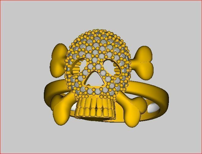 Skull - Ring 3D print model_3