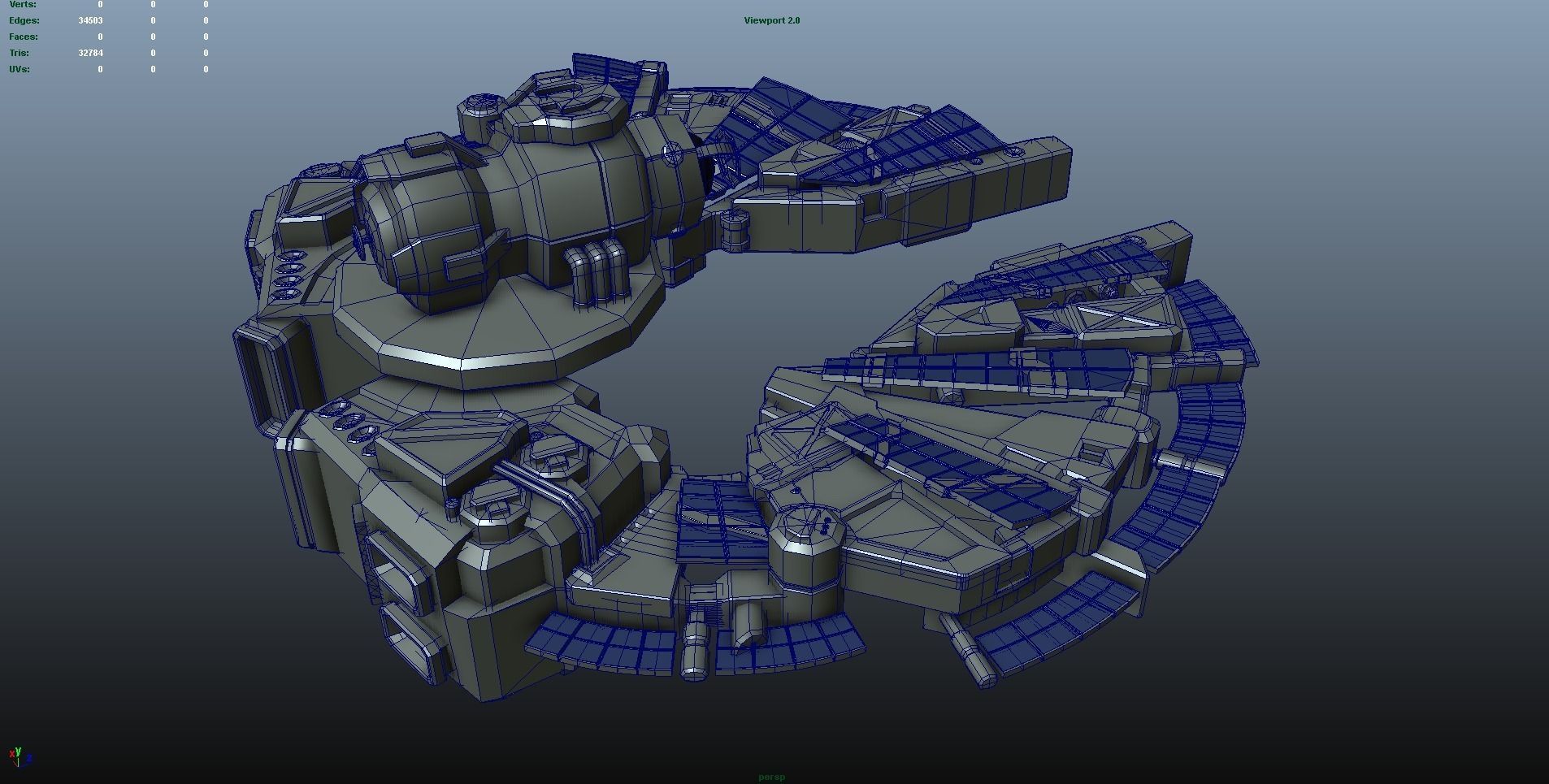 Sci-Fi Space Ship 3D model_9