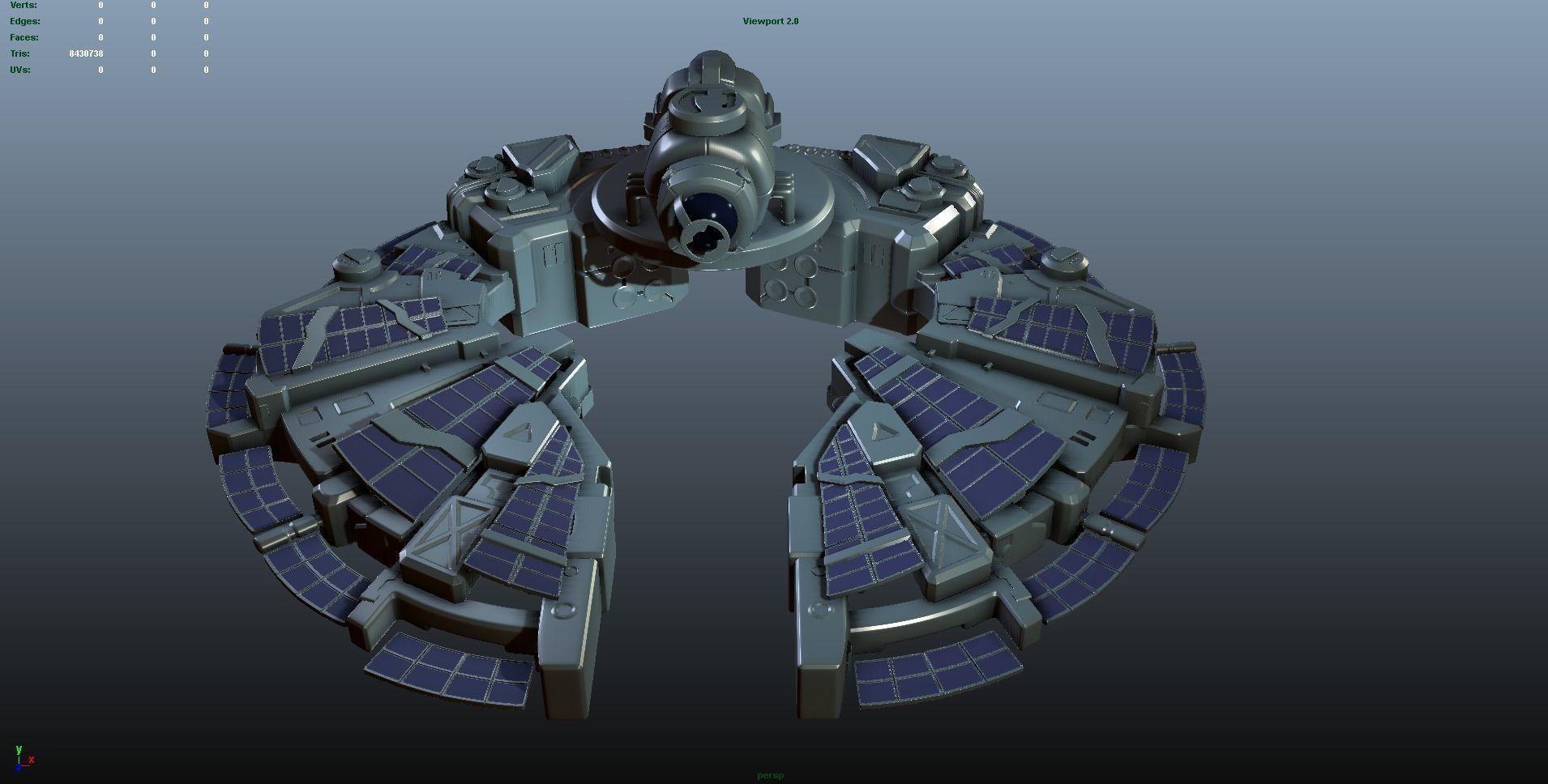 Sci-Fi Space Ship 3D model_2
