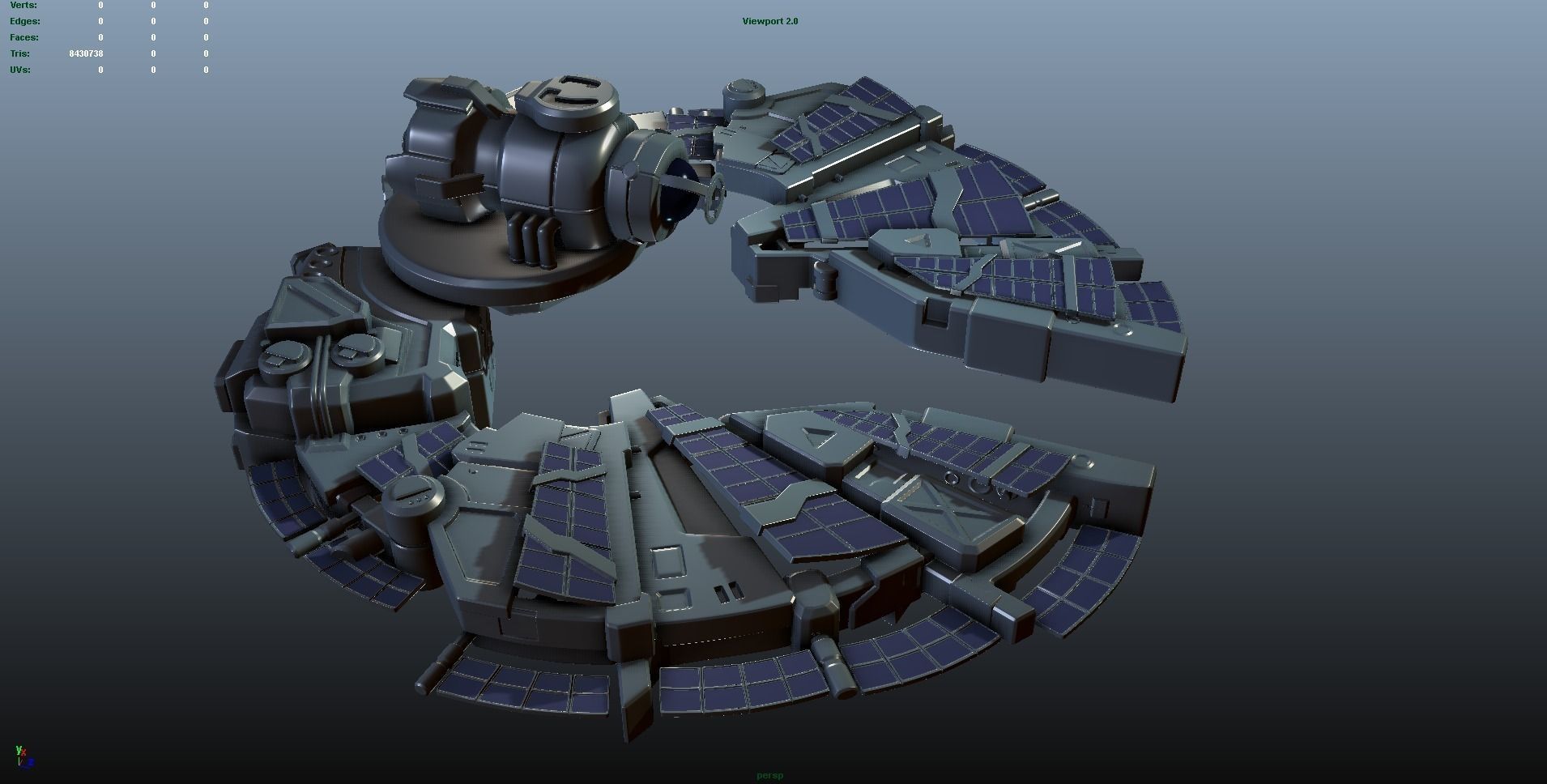 Sci-Fi Space Ship 3D model_3