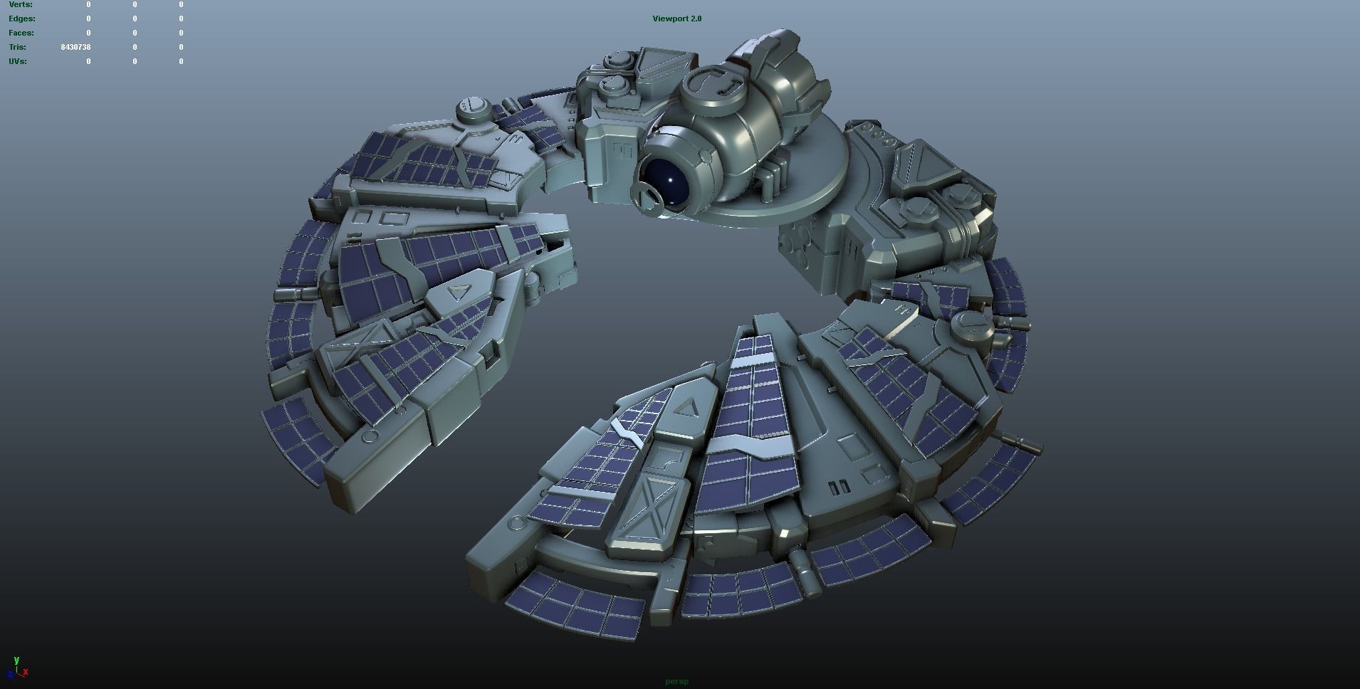 Sci-Fi Space Ship 3D model_1