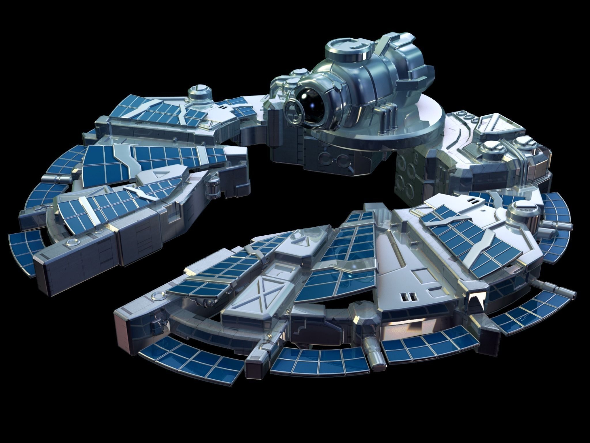 Sci-Fi Space Ship 3D model_0