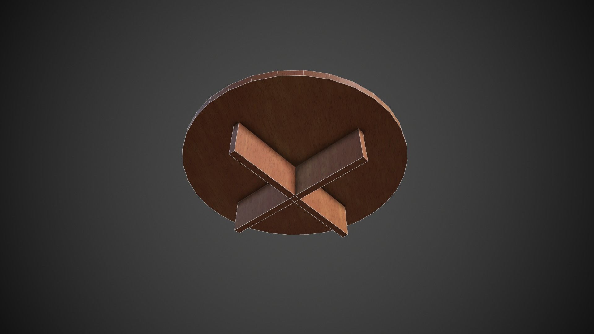 Rolling Pin and Table Low-poly 3D model_9