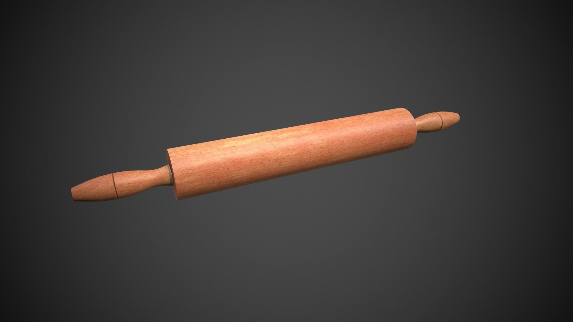 Rolling Pin and Table Low-poly 3D model_6