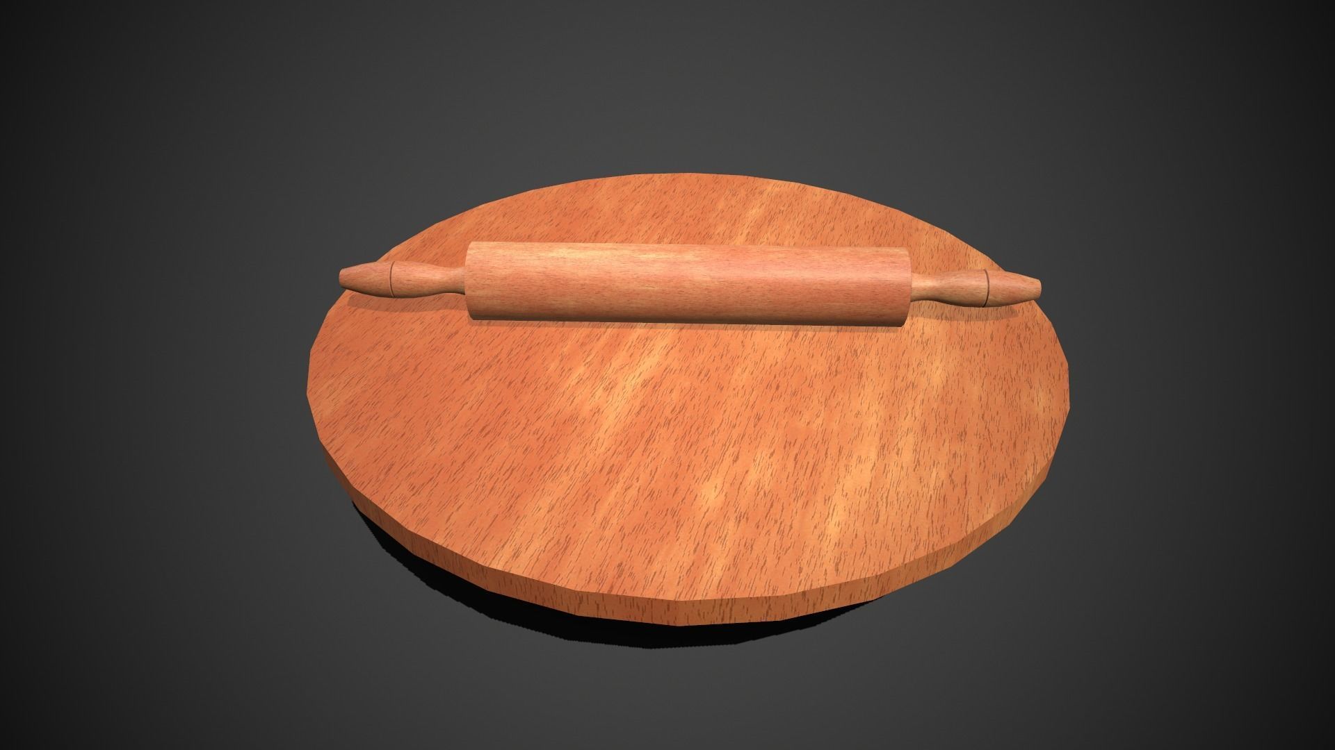 Rolling Pin and Table Low-poly 3D model_2