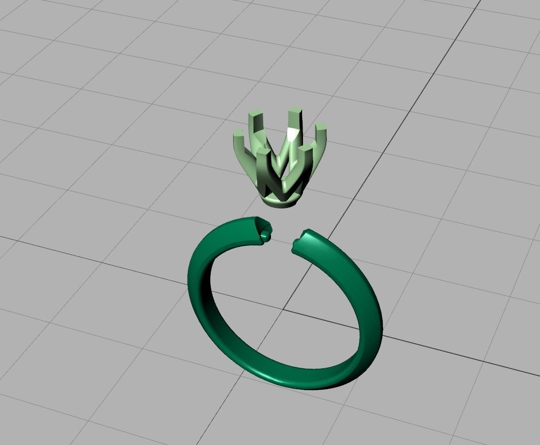 Solitaire 6claw ring with 1ct stone 3dmodel 3D print model 3D print model_8