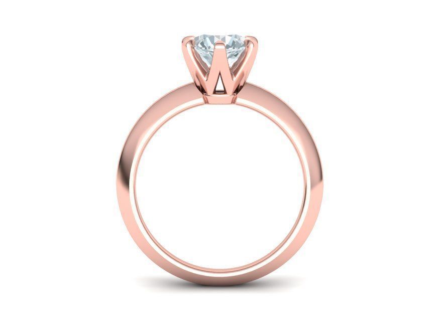 Solitaire 6claw ring with 1ct stone 3dmodel 3D print model 3D print model_17