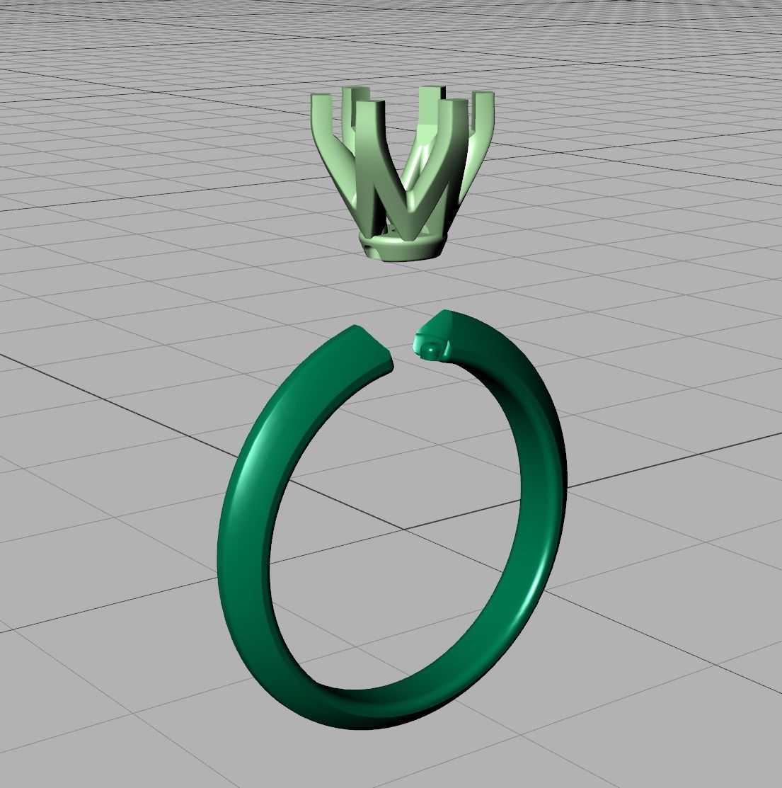 Solitaire 6claw ring with 1ct stone 3dmodel 3D print model 3D print model_9