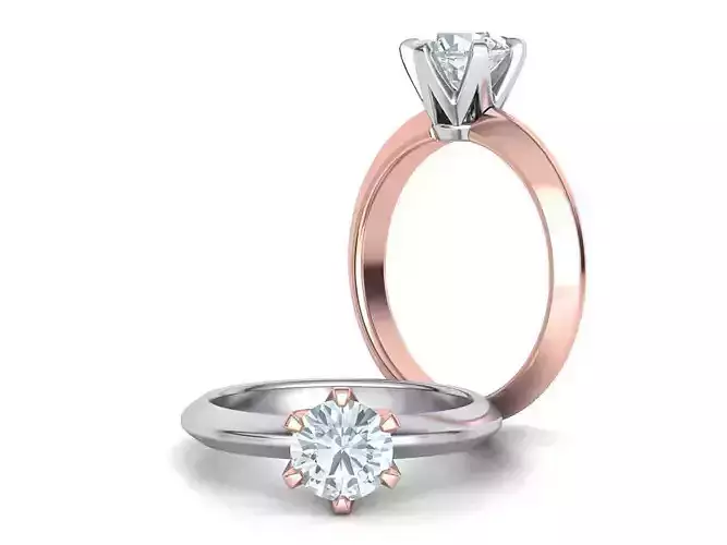 Solitaire 6claw ring with 1ct stone 3dmodel 3D print model 3D print model