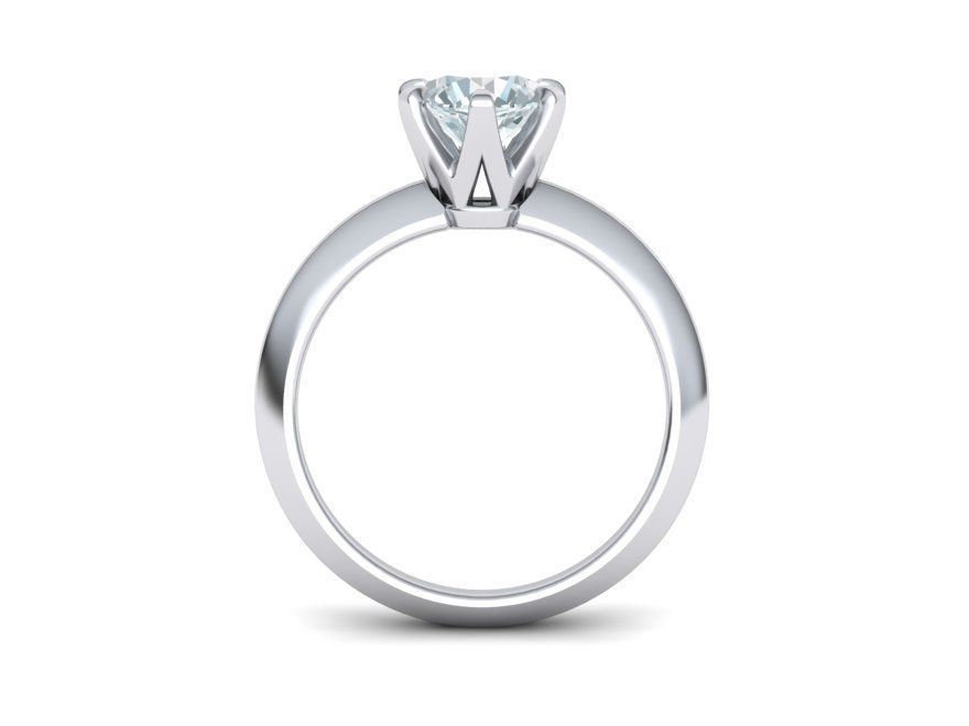 Solitaire 6claw ring with 1ct stone 3dmodel 3D print model 3D print model_15