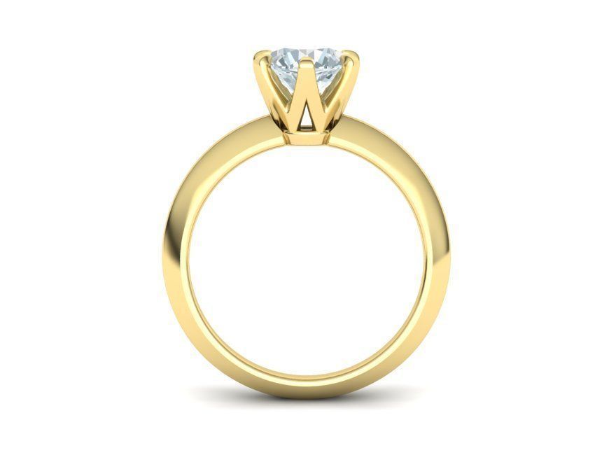 Solitaire 6claw ring with 1ct stone 3dmodel 3D print model 3D print model_16