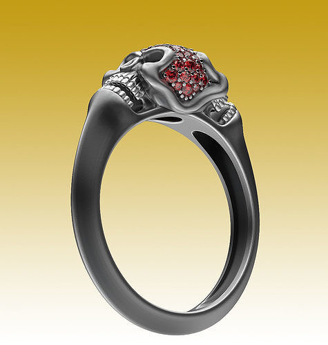 Ring Twin Skulls  3D print model