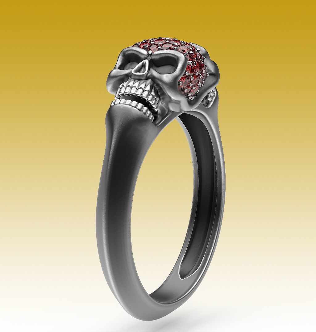 Ring Twin Skulls 3D print model_9