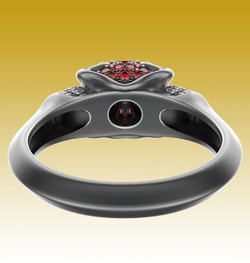 Ring Twin Skulls 3D print model_7