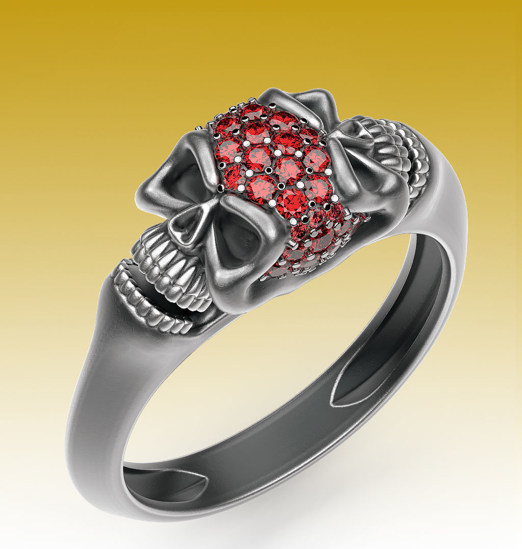 Ring Twin Skulls 3D print model_8