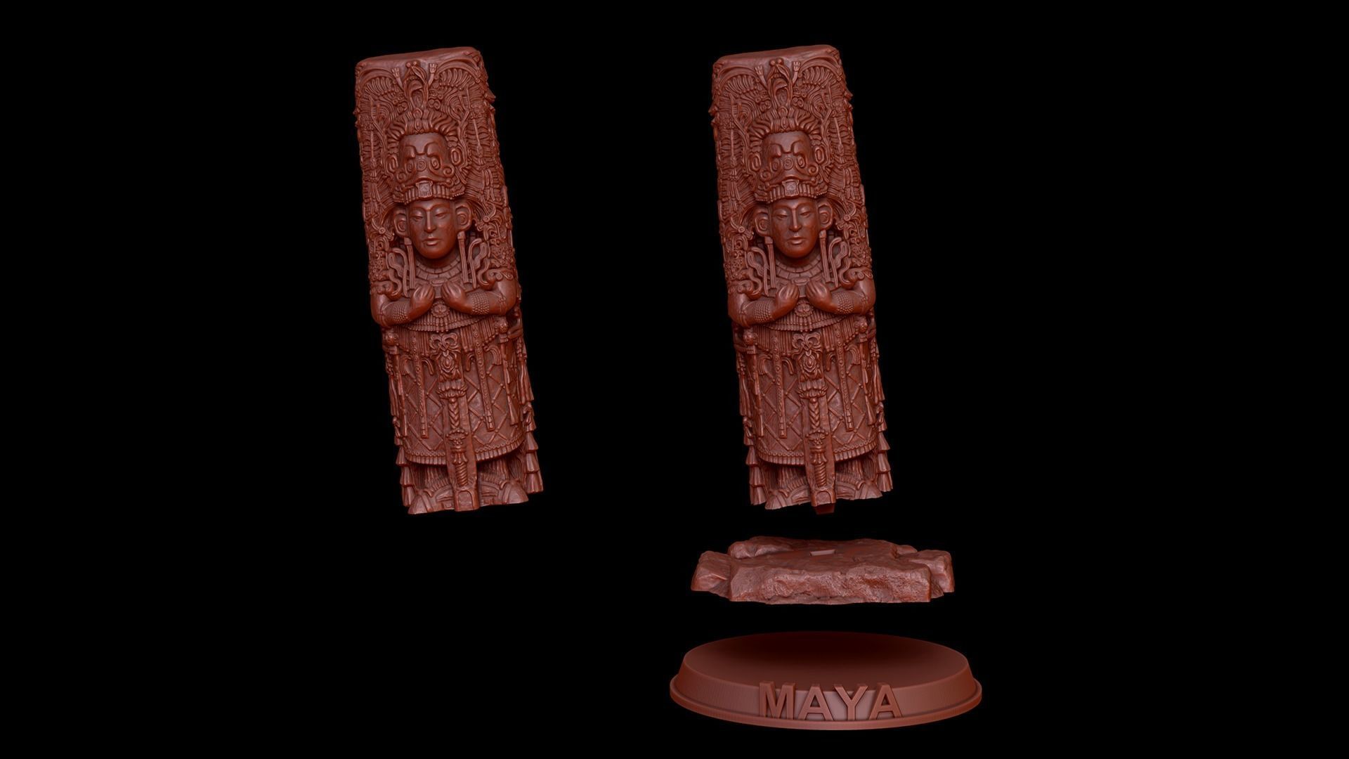 Ancient Mayan Statue 3D print model_5