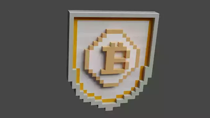 Bitcoind Shield Low-poly 3D model