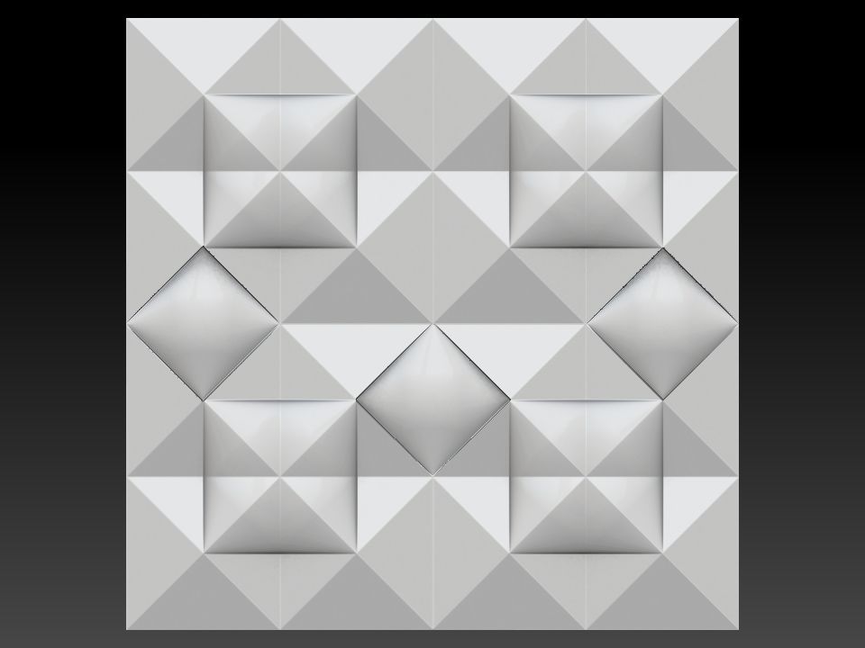 3D WALLPANEL triangular pattern 3D model_15