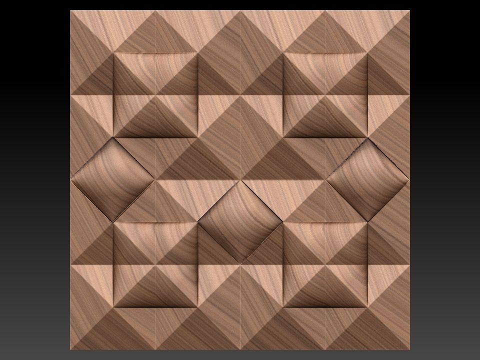 3D WALLPANEL triangular pattern 3D model_11