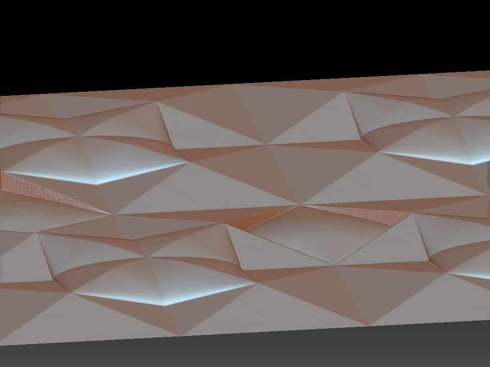 3D WALLPANEL triangular pattern 3D model_4