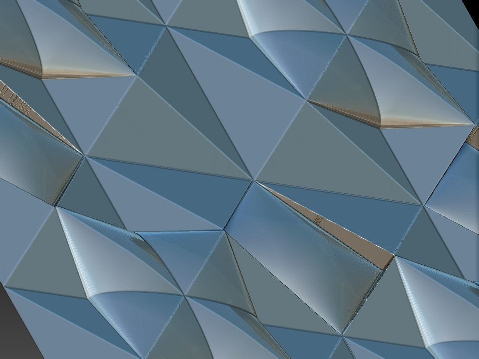 3D WALLPANEL triangular pattern 3D model_9