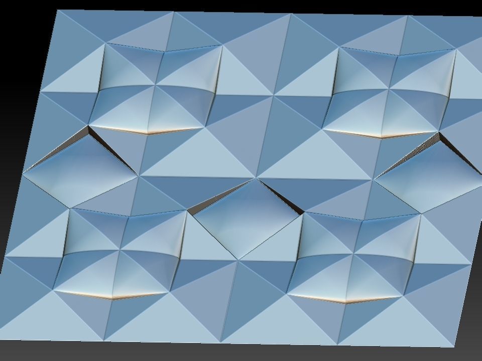 3D WALLPANEL triangular pattern 3D model_7